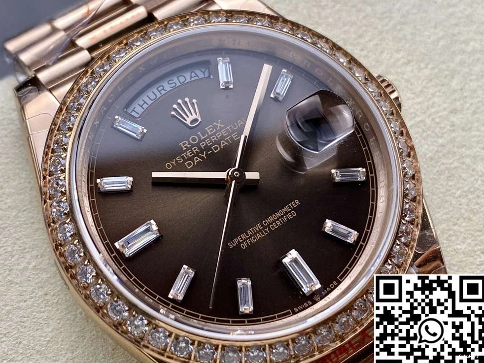 Factory Rolex Chocalate M228345rbr-0006 QF Steel v5 Day Date Tungsten Dial 1013